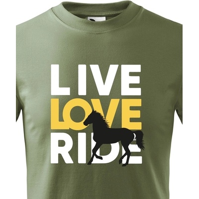 dětské tričko Live love ride Military 69