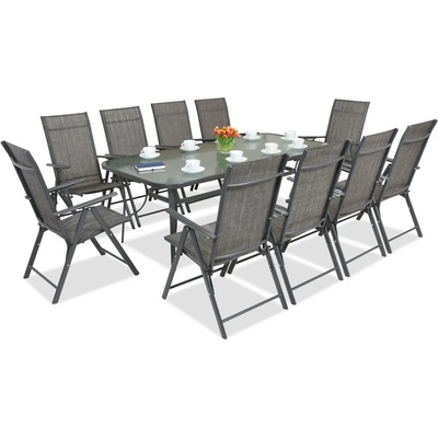 Garden Point Метални мебели за градина Modena/Rosario за 10 души с голяма маса 200 cm Garden Point антрацит (GAP390-10)