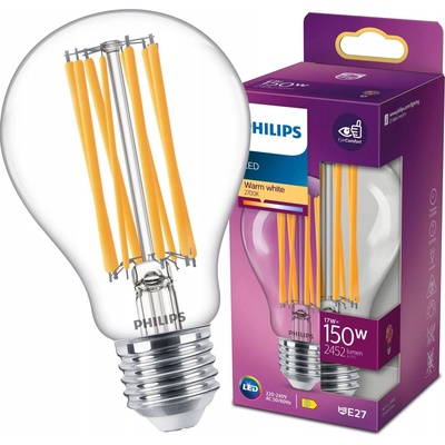 Philips LED žiarovka 1x17W E27 2452lm 2700K teplá biela, číra, EyeComfort