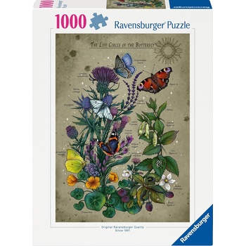 Ravensburger Пъзел Ravensburger от 1000 части - Пеперуден кръговрат (7012001435)