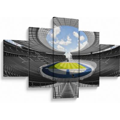 Obraz - fotbalový stadion, pětidílný 125x70 cm