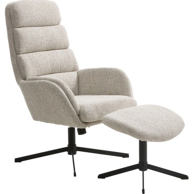 Unique Furniture Sifton otočné s podnožkou Krémové bouclé
