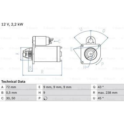 BOSCH Startér 0986020091