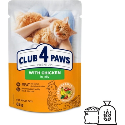 Club 4 Paws Premium S kuracím mäsom v želé 85 g