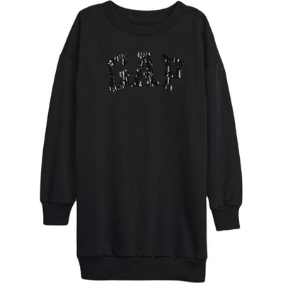 Gap Frch Fleece Logo dievčenské šaty čierna