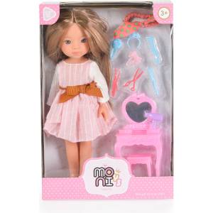 Moni Кукла Moni Toys - Pretty Doll, С аксесоари, 33 cm, Розова (111809)