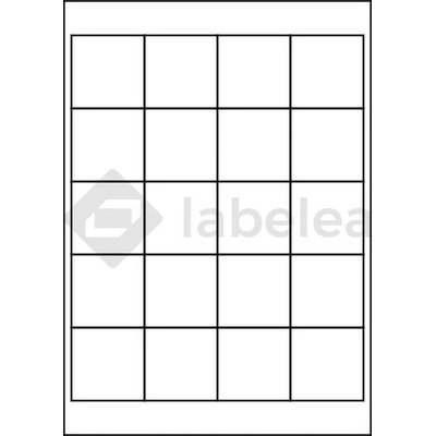 Labelea Samolepiace etikety 50x50 mm biele papierové, na hárku A4, pre laserovú a atramentovú tlač, Farba etikiet Biela, Počet hárkov v balení 100 EPY050050W020S