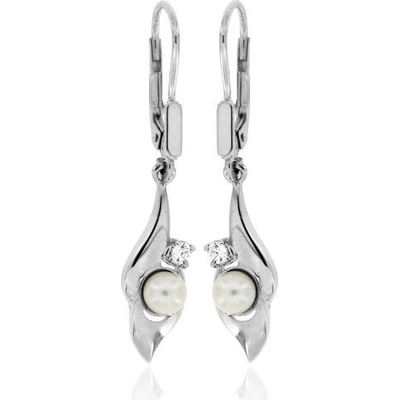 Zlatnictví U Kostela dámské zlaté náušnice s perlou 092