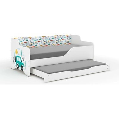 Wooden Toys Lilu 4 autá biela + prístelka Pravá strana