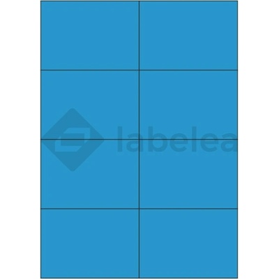 Labelea Samolepiace etikety 105x74 mm farebné papierové, na hárku A4, pre laserovú a atramentovú tlač, Farba etikiet Modrá, Počet hárkov v balení 100 EPY105074PB008S