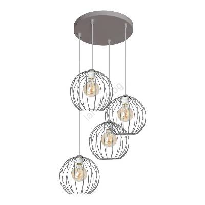 Висящ полилей MERCURE 4xE27/15W/230V сив (HE1083)