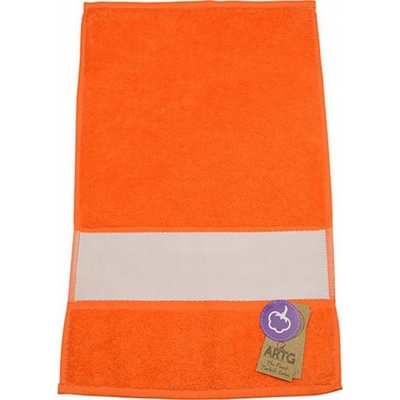 ARTG Bavlněný ručník pro hosty s bordurou pro dekorace 30 x 50 cm oranžová výrazná