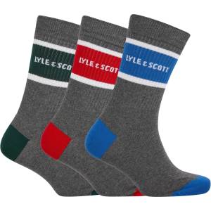 Lyle and Scott Чорапи Lyle and Scott 3 Pack of Design Sport Socks - Grey