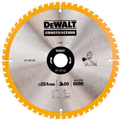 Нож за трион DeWALT CONSTRUCTION, 305 x 30 мм, 80 зъба DT1184 (DT1184)
