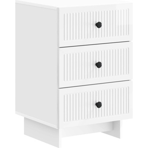 vidaXL Нощен шкаф Бял гланц 43 x 41 x 66, 5 см Инженерна дървесина (893869)