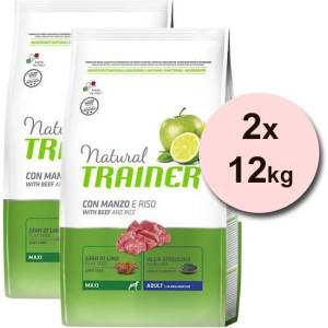Natural Trainer Natural Adult Maxi, говеждо и ориз 2 x 12 кг