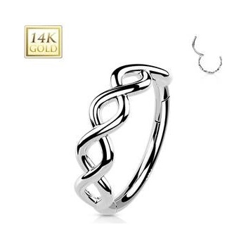 Šperky4U zlatý piercing segment kruh ZL01231-WG