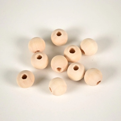 Takoy Drevené korálky nelakované 15 mm - balenie 10ks