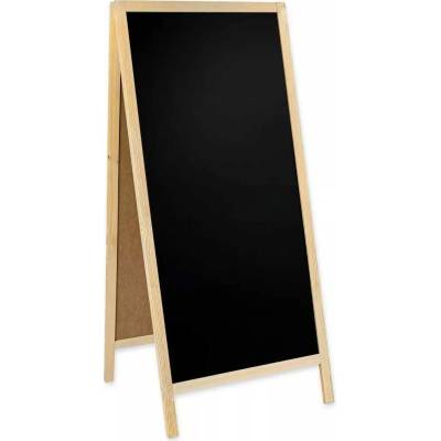 A-Z Reklama CZ Dřevěný poutač s křídovou tabulí – plocha 64 × 136 cm – přírodní – kód PMPCHNATUR-XL