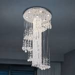 NEDES Led кристално таванно осветително тяло nauru led/24w/230v, Ø 45 см, лъскав хром + с дистанционно управление (nd4350)