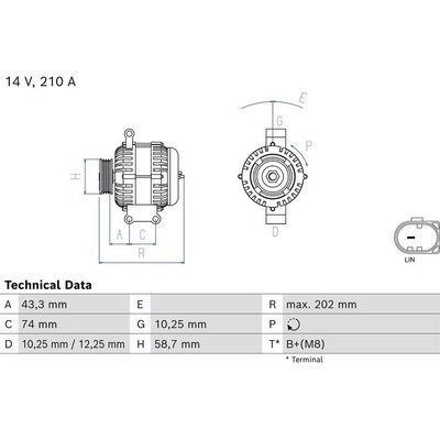 BOSCH 0 986 086 040 generátor (0986086040)