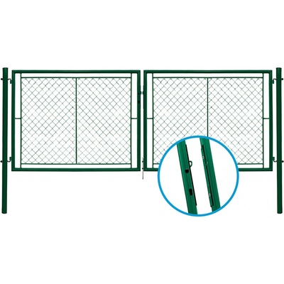 PILECKÝ Brána dvoukřídlá IDEAL II poplastovaná 3605 x 1200 mm zelená