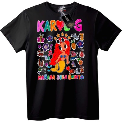 NOONEBRAND Тениска Караоке русалка - 3XL, Black