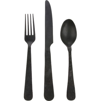 HK living Set 3 ks granitový jídelní příbor Matt 24,5cm
