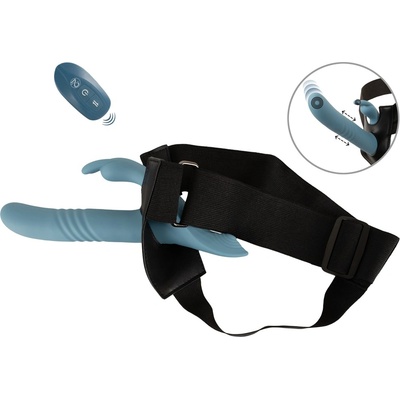 You2Toys Strap-On Set Harness RC Thrusting Rabbit Vibrator Blue