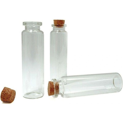Skleněná lahvička s korkem 20x75 mm transparent 4 lahv.