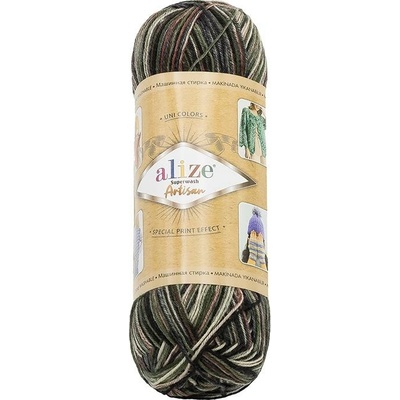 BELLATEX Příze Artisan 100 g - 9014 šedá, černá, khaki