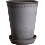 Bergs Potter Саксия Helena висока с поставка 18 x 14 см сива (HG14RPS)