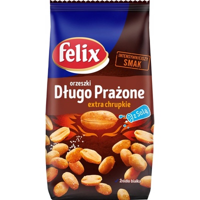 Felix ZEMNÉ Oriešky DLHO PRAŽENÉ Extra chrumkavé 380 g VEĽKÁ TAŠKA