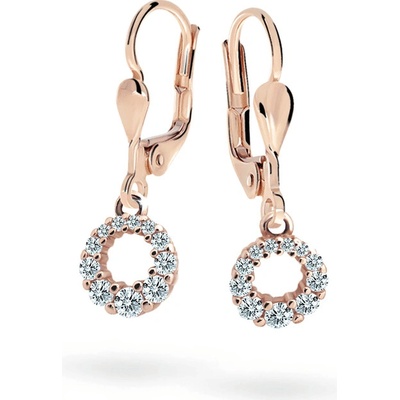 Danfil detské náušnice C2154 zo ružového zlata white klapka