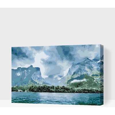 Vymalujsisam.cz Malování podle čísel Jezero Königsee Velikost 40 x 60 cm Rámování Na kartonové desce