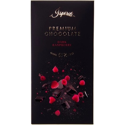 Isprititi Horká čokoláda 61% s kúskami malín 80 g