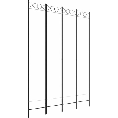 vidaXL Paraván textilní 160 × 220 cm bílý 4 dílný 350166