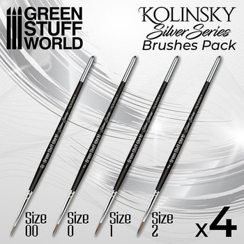 Sada štětců Green Stuff World: Kolinsky Brush Set Silver Series