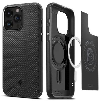 Силиконов (TPU) калъф с висока степен на защита с MagSafe за iPhone 15 Pro Max - Spigen Mag Armor MagSafe Case (черен) (ACS06597)