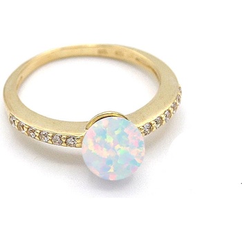 B&B Goldinvestic Zlatý s opálem a zirkony N3317