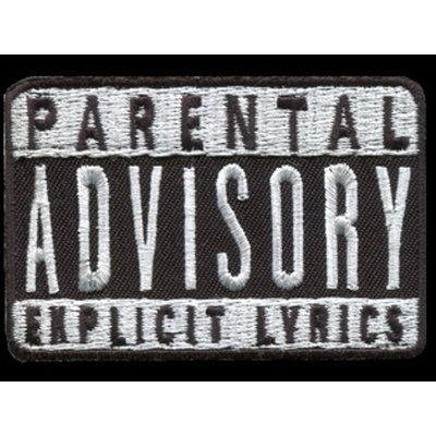 Nášivka PARENTAL ADVISORY vyšívaná zažehlovací