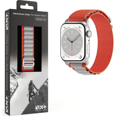 Next One Текстилна каишка за Apple Watch 38мм, 40мм, 41мм - Next One Adventure Loop (оранжев-сив) (AW-41-ADV-OGRY)