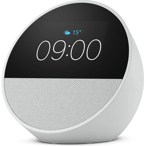 Amazon Echo Spot (latest generation), smart alarm clock with rich sound, white, with Alexa+ Early Access - BV84J9 (BV84J9) Будилник
