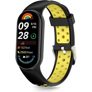 Tech-Protect Силиконова каишка за Xiaomi Smart Band 8 / 9 / 10 / NFC от Tech-Protect Iconband Air - Black / Yellow (5906302331345)