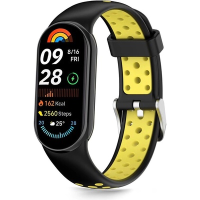 Tech-Protect Силиконова каишка за Xiaomi Smart Band 8 / 9 / 10 / NFC от Tech-Protect Iconband Air - Black / Yellow (5906302331345)