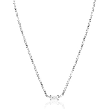 Daniel Klein DKJ. 5.3001-1 Дамско колие - неръждаема стомана, богата инкрустация с кристали, сребрист цвят