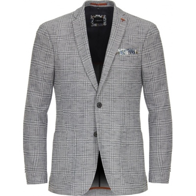 modré kárované sako Venti regular fit