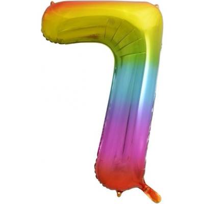 vybavsenaparty Fóliová číslice rainbow '7' 85 cm