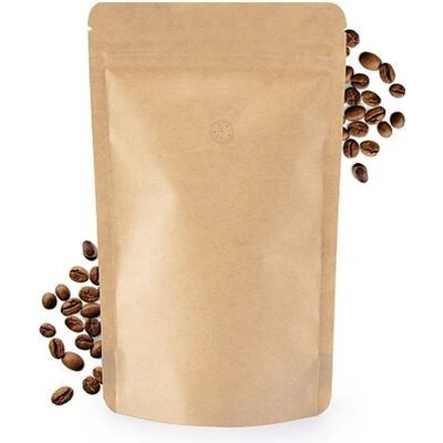 Doypack ZIP | kraft papír | ventil obsah 150g (130 x 225 + 70 mm)