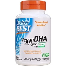 Doctor's Best Vegan DHA from Algae z řasy 200 mg 60 vegetariánských softgelových kapslí